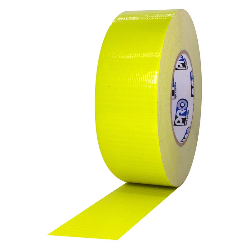 ProTapes Pro Duct 139 PE-Coated Cloth Fluorescent Specialty Grade Duct Tape, 60 yds Length x 2"" Width, Fluorescent Yellow (Pack of 1)